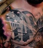 Town tattoo by Marcin Aleksander Surowiec