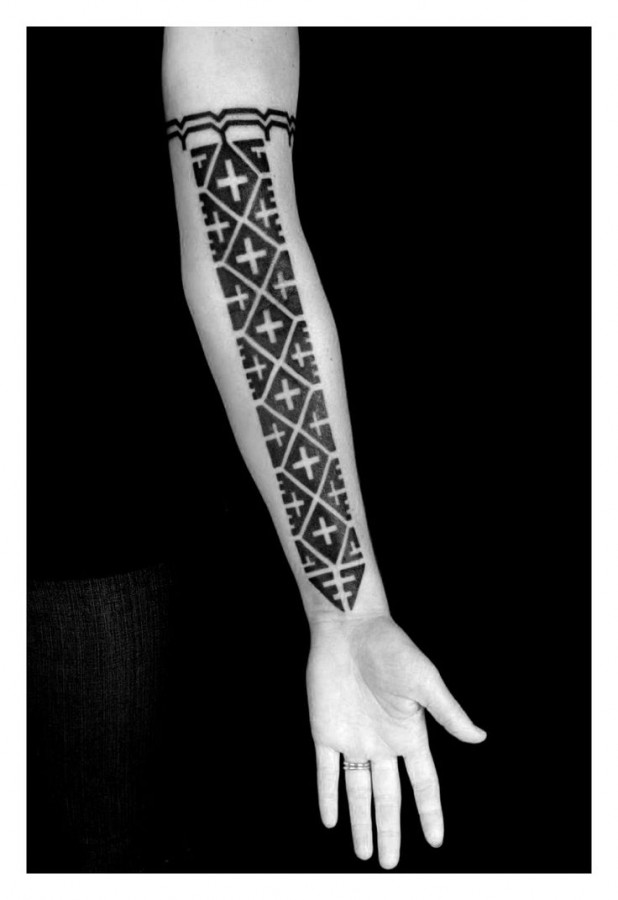 Traditional Melanesian Blackwork Tattoo