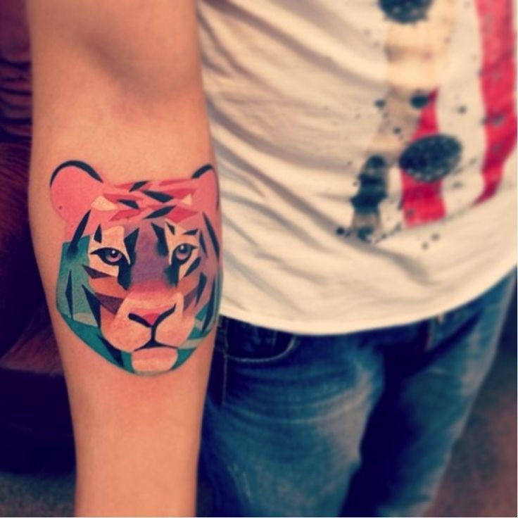 Watercolor tiger tattoo