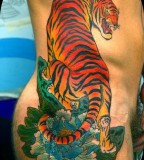 Wonderful colors tiger tattoo