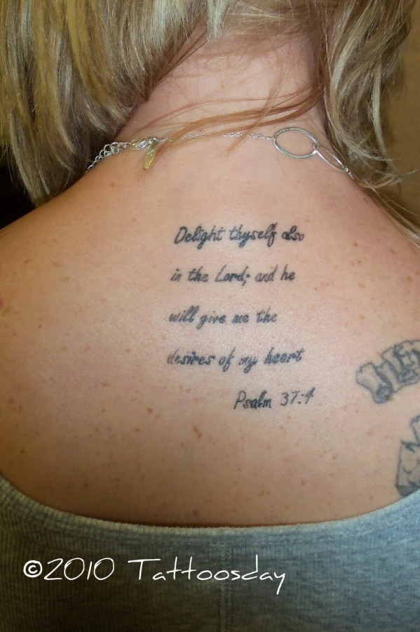 Words tattoo in the back TattooMagz › Tattoo Designs / Ink Works / Body Arts Gallery