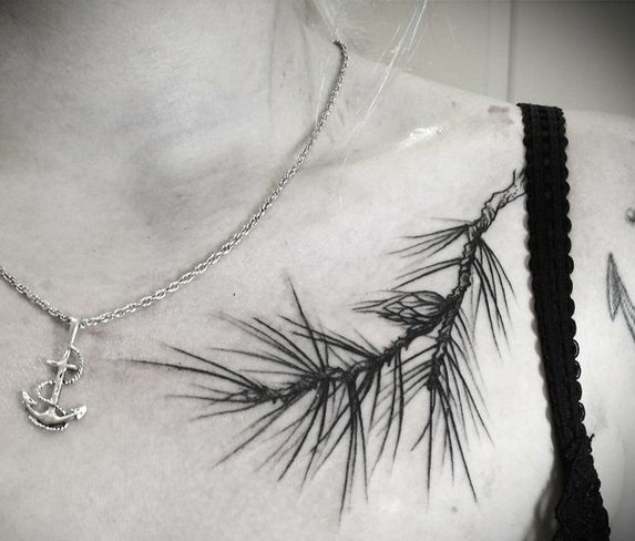 alex tabuns pine needles tattoo