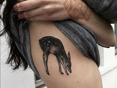 animals tattoo roe