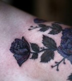 beautiful black roses tattoo on shoulder