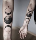 beautiful tattoo placement moon phases on forearm