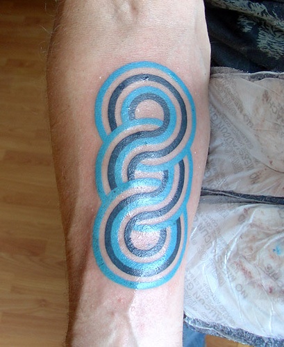 blue ink tattoo illusion