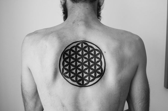 david hale tattoo geometric back piece