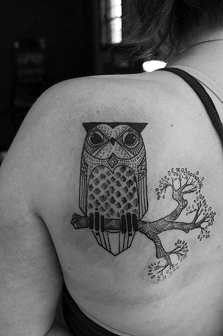 david hale tattoo owl on brach