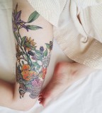 floral thigh sleeve
