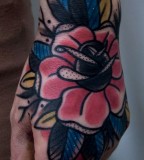 flower tattoo mans hand