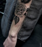 flower tattoos black flower on the hand