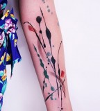 girly tattoo abstarct color arm sleeve