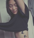 girly tattoo birds blackwork