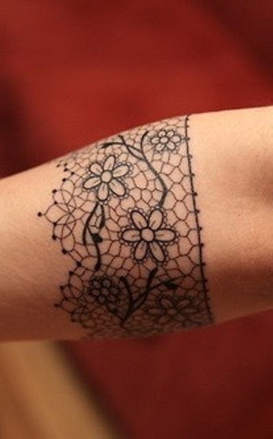 girly tattoo lace arm band