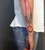 jessica mach tattoo feather and strawberry