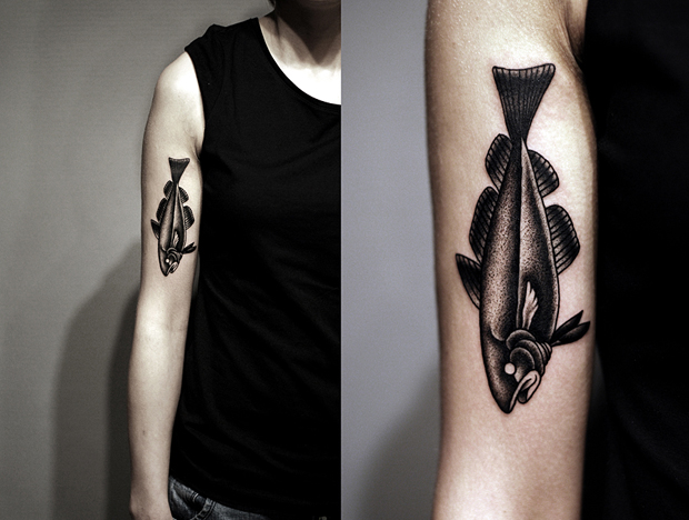 kamil czapiga fish tattoo on arm