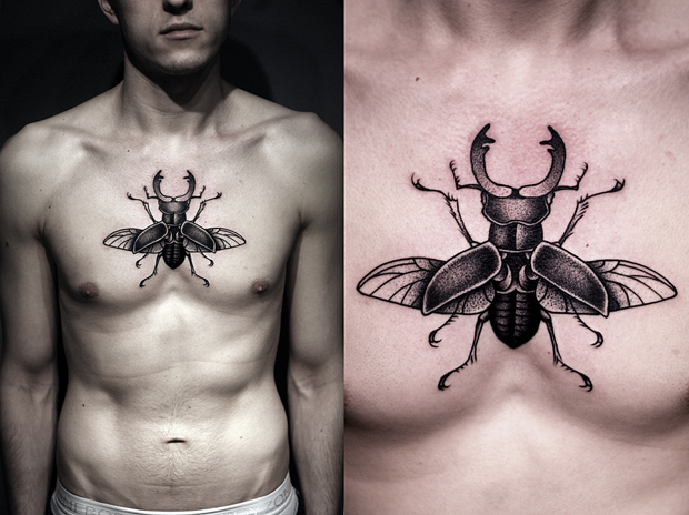 kamil czapiga tattoo bug on chest
