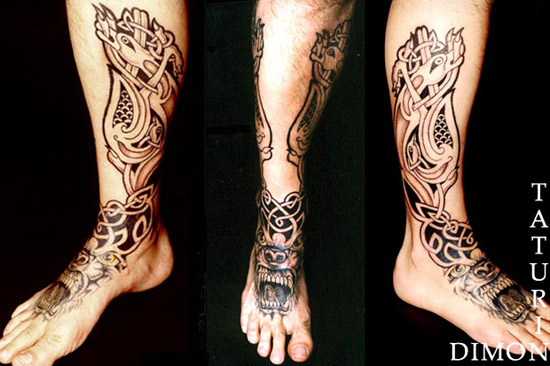 legs tattoo by Dimon Taturin