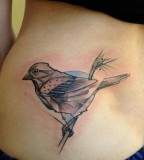 marie kraus tattoo bird on branch