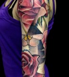 marie kraus tattoo floral arm sleeve