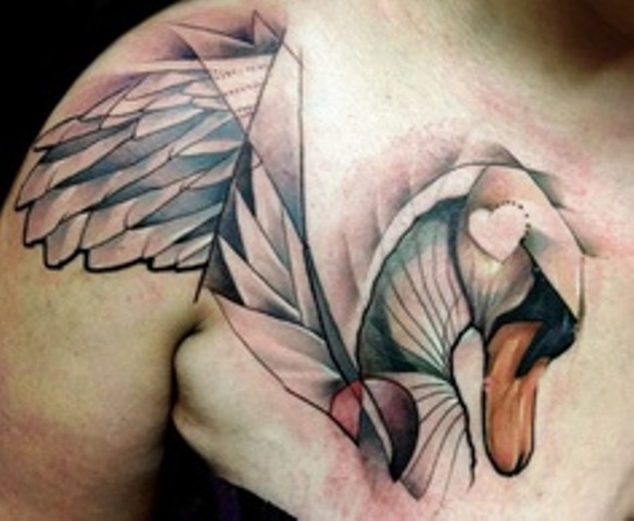 marie kraus tattoo  swan