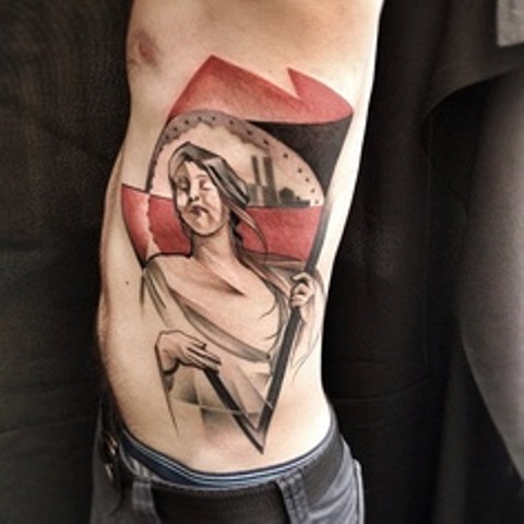 marie kraus tattoo woman with flag