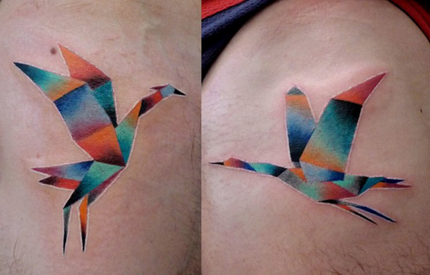 mariusz trubisz flying cranes tattoos
