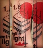 pop art tattoo by cavan infante see the light