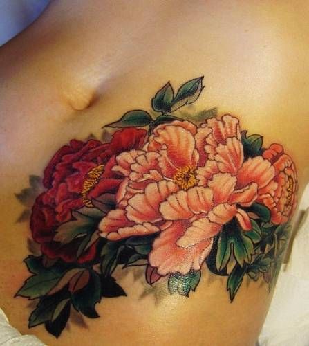 red flowers tattoo