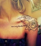 rose tattoo on shoulder