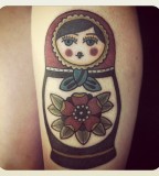 russian doll tattoo matryoshka with red hood