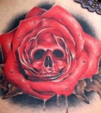 skull rose tattoo