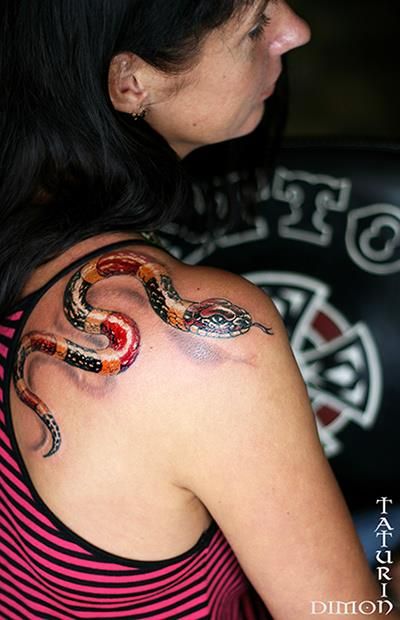 snake tattoo by Dimon Taturin