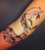 supakitch tattoo fox with feather tail