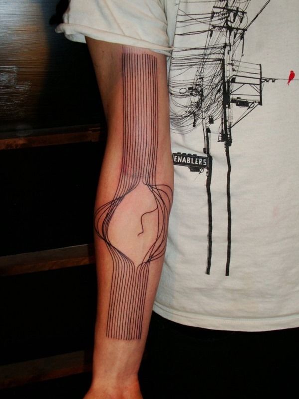 tattoos for men arm line work