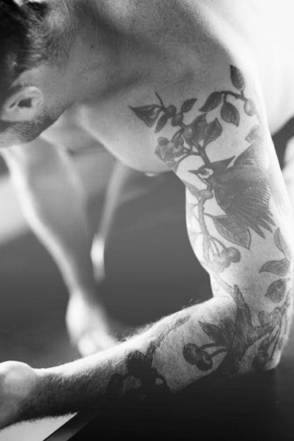tattoos for men floral sleeve