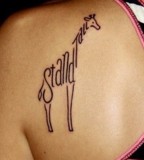 typographic tattoo stand tall giraffe