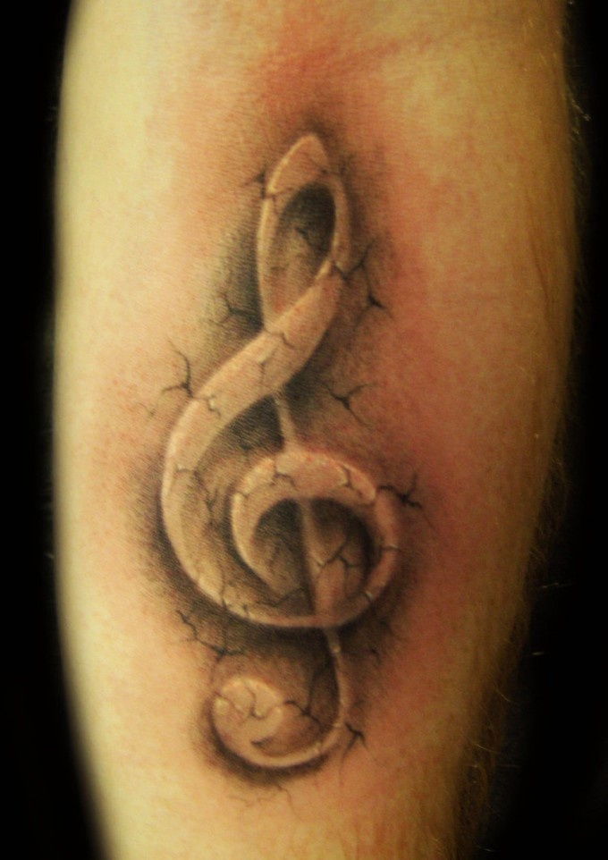 Adorable music tattoo