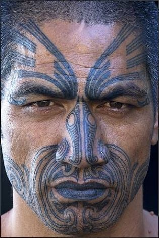 Angry man face tattoo