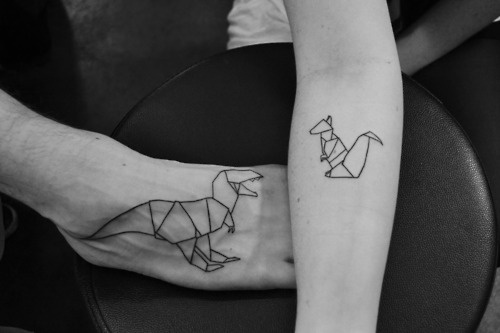 Animals dinosaurs geometric tattoo