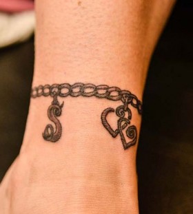 Ankle Charm Bracelet Tattoo