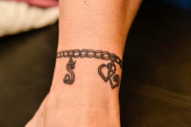Ankle Charm Bracelet Tattoo
