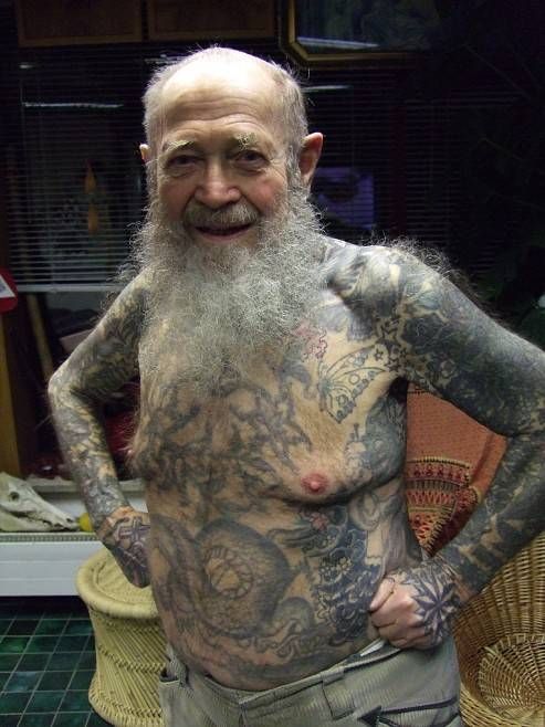 Awesome old man tattoos