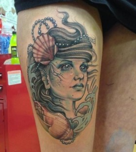 Beautiful woman face tattoo
