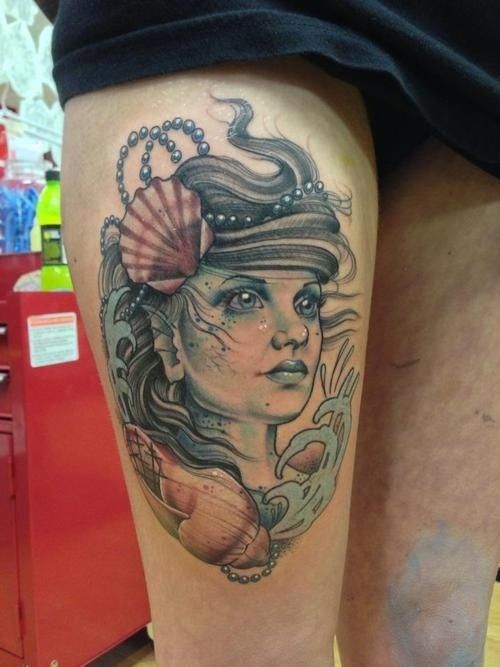 Beautiful woman face tattoo