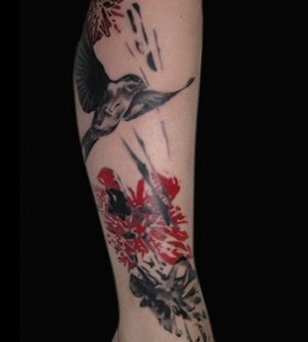 Bird on foot tattoo by Volko Merschky