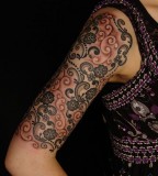 Black and red lace tattoo