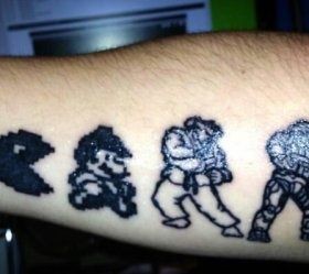 Black and white games tattoo