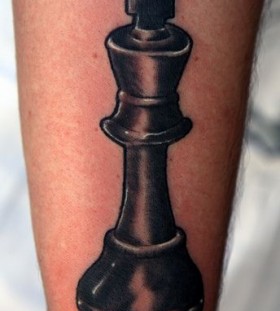 Black chess tattoo