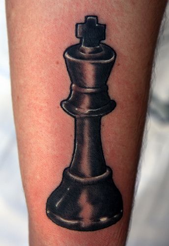 Black chess tattoo